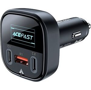 ACEFAST Ultimate Car Charger (2× USB-C + USB-A) 100 W OLED Display Black
