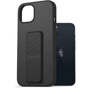 AlzaGuard Liquid Silicone Case with Stand pre iPhone 13 čierny