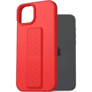 AlzaGuard Liquid Silicone Case with Stand pre iPhone 15 Plus červený