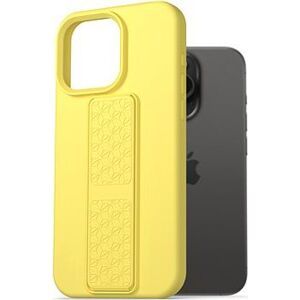 AlzaGuard Liquid Silicone Case with Stand na iPhone 15 Pro žltý