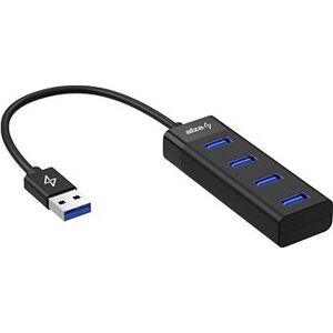 AlzaPower Core USB-A (M) na 4× USB-A (F) čierny