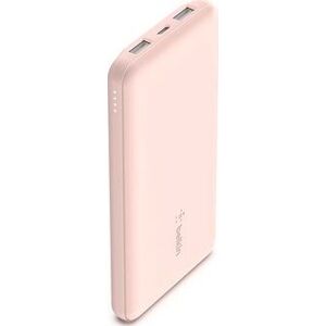 Belkin Boost Charge 10000 mAh + USB-C 15 W – Dual USB-A – 15 cm USB-A to C Cable, Pink