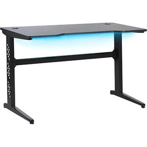 Herní stůl RGB LED 120×60 cm černý DEXTER, 250371