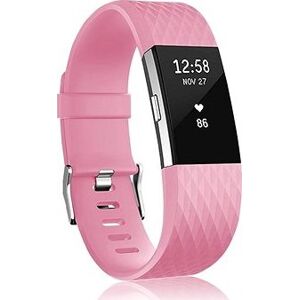 BStrap Silicone Diamond pro Fitbit Charge 2 pink, velikost S