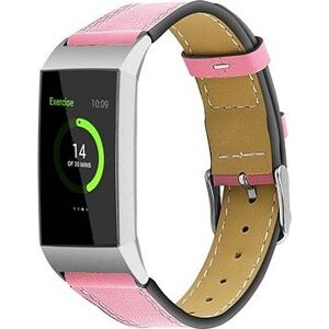 BStrap Leather Italy pro Fitbit Charge 3 / 4 pink, velikost L