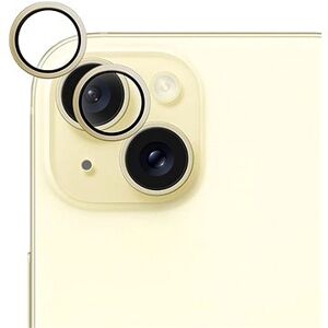 Epico hliníkové ochranné sklo na šošovky fotoaparátu pre iPhone 15/15 Plus – žlté