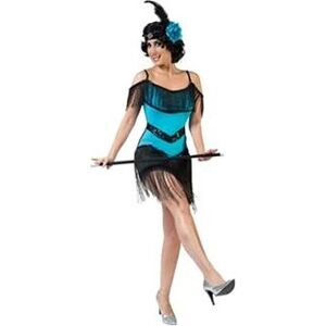 Funny Fashion Dámsky kostým – šaty Charlestone, modré, veľ. 40 – 42
