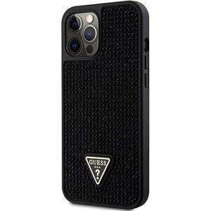 Guess Rhinestones Triangle Metal logo kryt pre iPhone 12 Pro Max Black