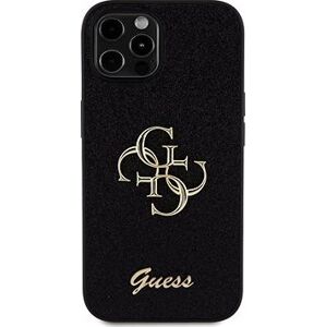 Guess PU Fixed Glitter 4G Metal Logo Zadný Kryt na iPhone 12/12 Pro Black