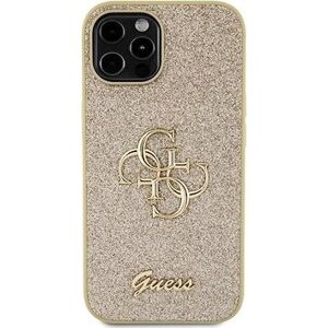 Guess PU Fixed Glitter 4G Metal Logo Zadný Kryt na iPhone 12/12 Pro Gold