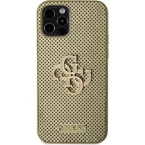 Guess PU Perforated 4G Glitter Metal Logo Zadný Kryt na iPhone 12/12 Pro Gold