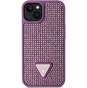 Guess Rhinestones Triangle Metal Logo Kryt na iPhone 13 Purple