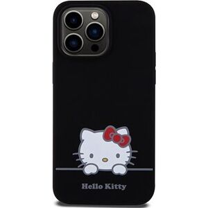 Hello Kitty Liquid Silicone Daydreaming Logo Zadný Kryt na iPhone 15 Pro Max Black