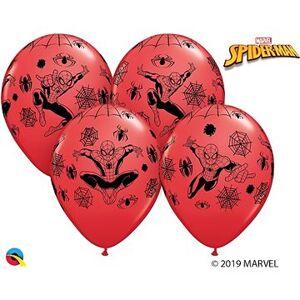 Nafukovacie balóniky, 30 cm, Spiderman, červené, 6 ks