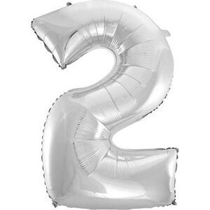 Balón fóliový číslice strieborné – silver 102 cm – 2