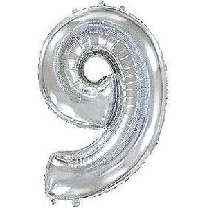Balón fóliový číslica strieborná – silver 102 cm – 9