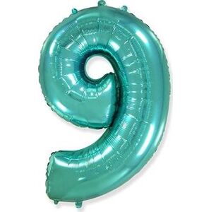 Balón fóliový číslica tyrkysová – tiffany 102 cm – 9