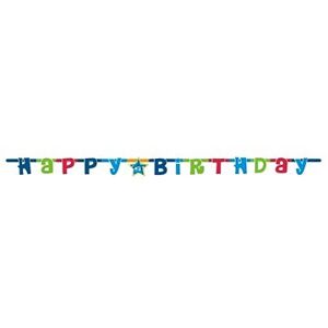 Girlanda Happy Birthday – Narodeniny – 180 cm modrá