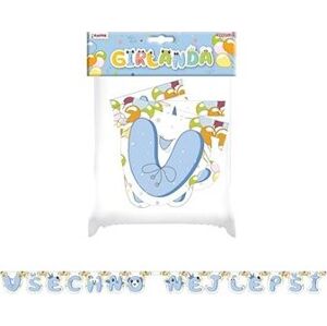 Girlanda narodeniny – Všechno nejlepší modrá – 215 cm