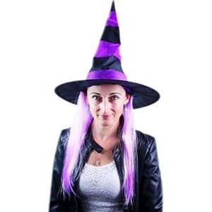 Klobúk čarodejnice s vlasmi – halloween