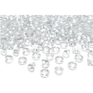 Bezfarebné diamantové konfety na stôl – svadba 100 ks
