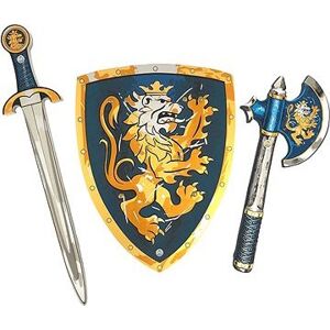 Liontouch Rytiersky set, modrý – Meč, štít, sekera
