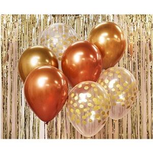 Súprava latexových balónikov – chromovaná ružovo-zlatá / rosegold 7 ks, 30 cm