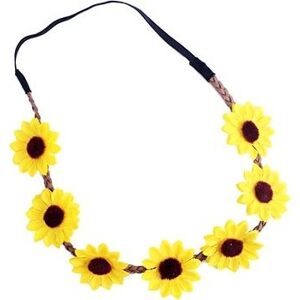 Čelenka kvety – kvet žltý – hippie – hipís