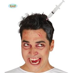 Injekčná striekačka v hlave čelenka – Halloween