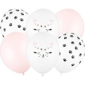 Súprava latexových balónikov – motív mačičky – 30 cm – 6 ks