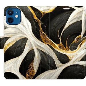 iSaprio flip pouzdro BlackGold Marble pro iPhone 12 mini