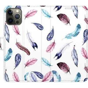 iSaprio flip pouzdro Colorful Feathers pro iPhone 12/12 Pro