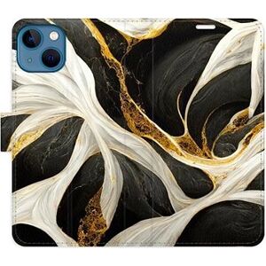 iSaprio flip puzdro BlackGold Marble na iPhone 13