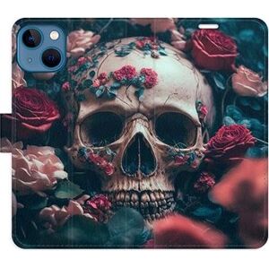 iSaprio flip pouzdro Skull in Roses 02 pro iPhone 13