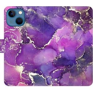 iSaprio flip pouzdro Purple Marble pro iPhone 13 mini