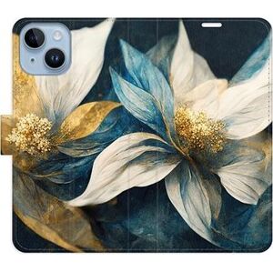 iSaprio flip pouzdro Gold Flowers pro iPhone 14
