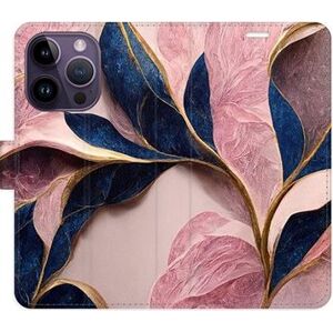 iSaprio flip pouzdro Pink Leaves pro iPhone 14 Pro
