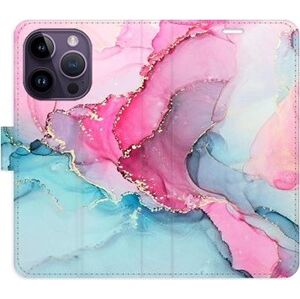 iSaprio flip pouzdro PinkBlue Marble pro iPhone 14 Pro