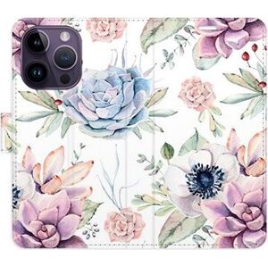 iSaprio flip pouzdro Succulents Pattern pro iPhone 14 Pro