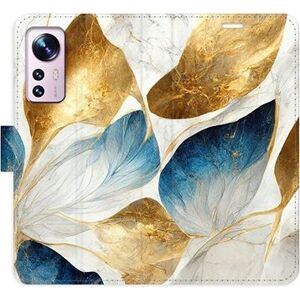 iSaprio flip pouzdro GoldBlue Leaves pro Xiaomi 12 / 12X