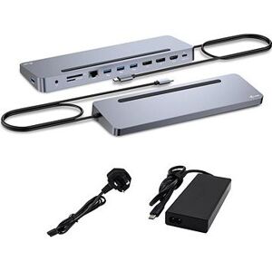 i-tec USB-C Metal Ergonomic 4K 3x Display Docking Station, Power Delivery 100W + i-tec Universal Cha