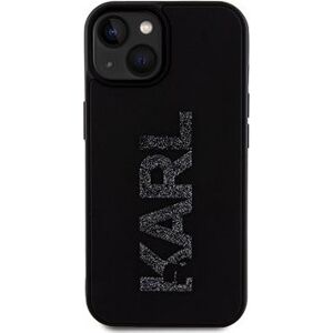 Karl Lagerfeld 3D Rubber Glitter Logo Karl Zadný Kryt na iPhone 15 Black