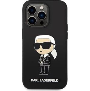 Karl Lagerfeld Liquid Silicone Ikonik NFT Zadný Kryt pre iPhone 15 Pro Black