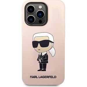 Karl Lagerfeld Liquid Silicone Ikonik NFT Zadný Kryt pre iPhone 15 Pro Max Pink