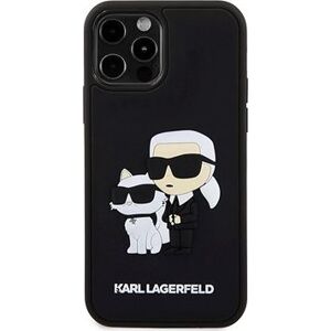Karl Lagerfeld 3D Rubber Karl and Choupette Zadný Kryt na iPhone 12/12 Pro Black