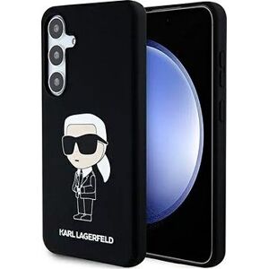 Karl Lagerfeld Liquid Silicone Ikonik NFT Zadný Kryt na Samsung Galaxy S24 Black
