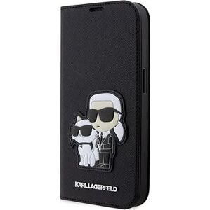 Karl Lagerfeld PU Saffiano Karl and Choupette NFT Book Puzdro na iPhone 14 Pro Max Black