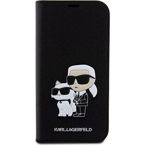 Karl Lagerfeld PU Saffiano Karl and Choupette NFT Book Puzdro pre iPhone 15 Black