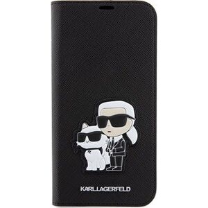 Karl Lagerfeld PU Saffiano Karl and Choupette NFT Book Puzdro pre iPhone 15 Plus Black