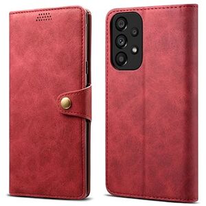 Lenuo Leather flipové puzdro pre Samsung Galaxy A33 5G, červené